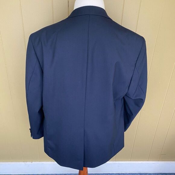 Dockers men 48R wool blend 2 button suit jacket/blazer navy blue - Picture 12 of 14